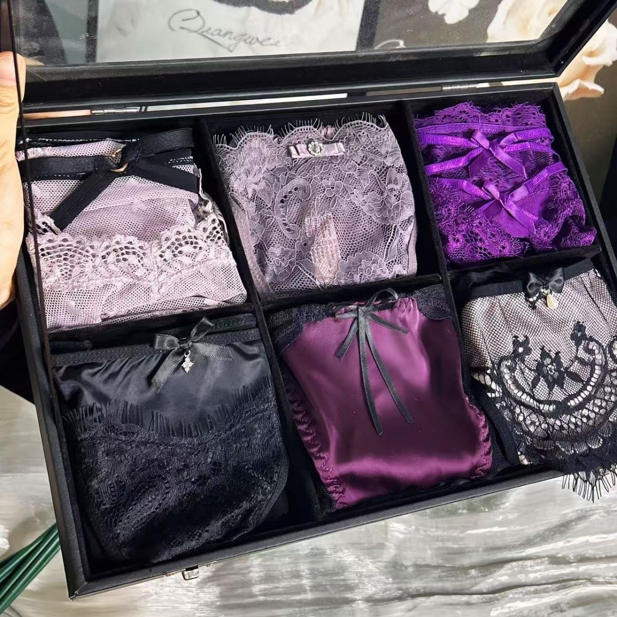 Purple Phantom (customized) Gift Box Cheeky Panty In Lace（03）