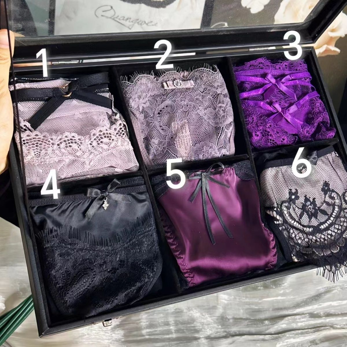 Purple Phantom (customized) Gift Box Cheeky Panty In Lace（03）