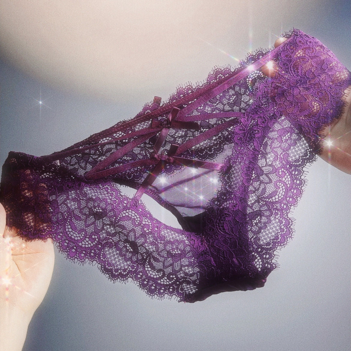 Purple Phantom (customized) Gift Box Cheeky Panty In Lace（06）