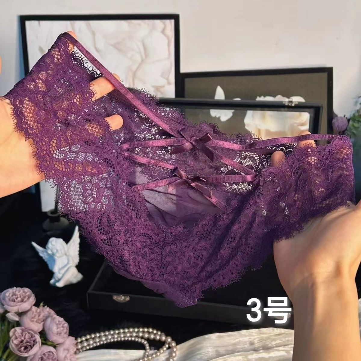Purple Phantom (customized) Gift Box Cheeky Panty In Lace（03）