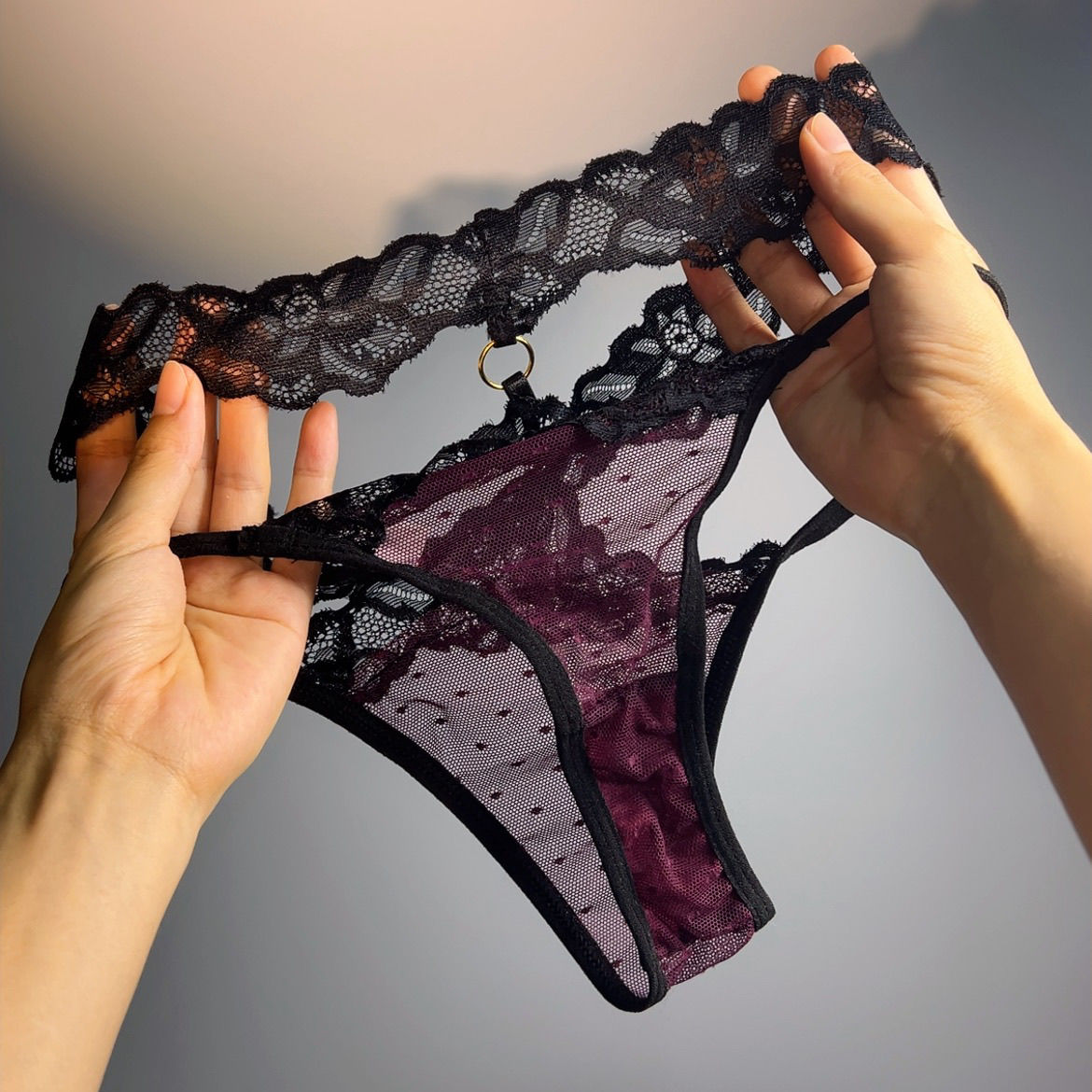 Purple Phantom (customized) Gift Box Cheeky Panty In Lace（08）